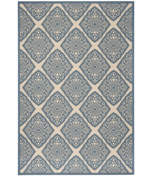 Safavieh Beach House BHS132 Cream / Blue 4' X 6' Rectangle Area Rug