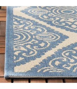 Safavieh Beach House BHS132 Cream / Blue 4' X 6' Rectangle Area Rug
