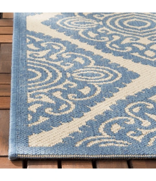 Safavieh Beach House BHS132 Cream / Blue 4' X 6' Rectangle Area Rug