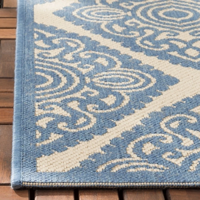 Safavieh Beach House BHS132 Cream / Blue 2'-2" X 10' Runner Area Rug