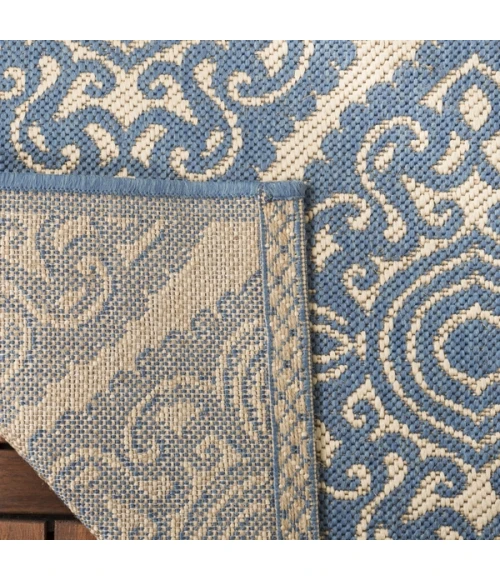 Safavieh Beach House BHS132 Cream / Blue 4' X 6' Rectangle Area Rug