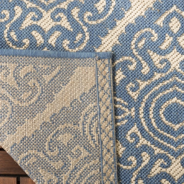 Safavieh Beach House BHS132 Cream / Blue 2'-2" X 10' Runner Area Rug