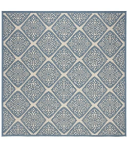 Safavieh Beach House BHS132 Cream / Blue 6'-7" X 6'-7" Square Area Rug