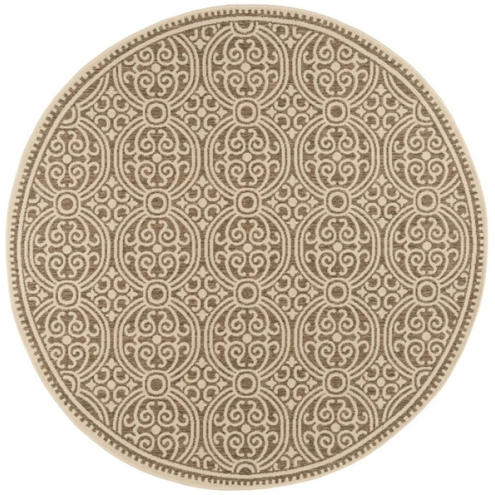 Safavieh Beach House BHS134 Cream / Beige 6'-7" X 6'-7" Round Area Rug