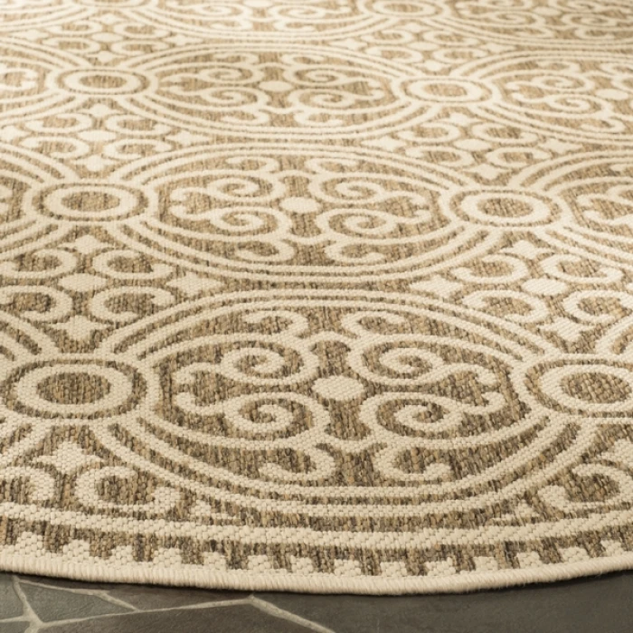 Safavieh Beach House BHS134 Cream / Beige 6'-7" X 6'-7" Round Area Rug