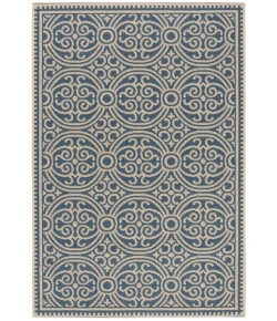 Safavieh Beach House BHS134 Cream / Blue 6'-7" X 6'-7" Square Area Rug