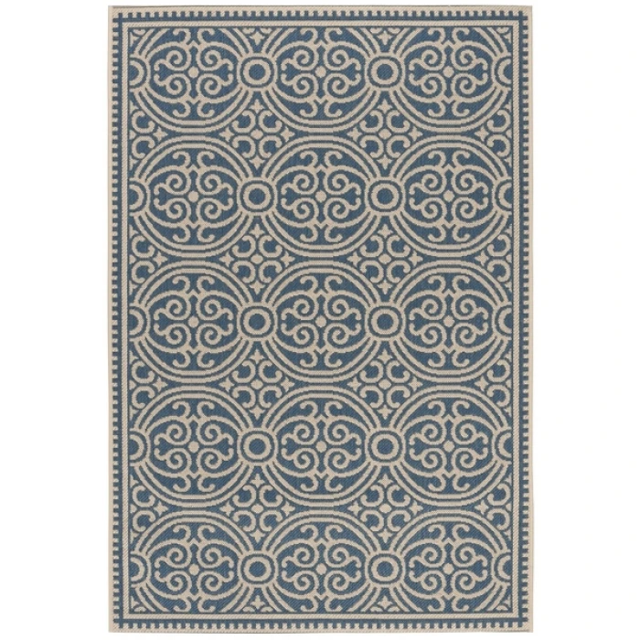Safavieh Beach House BHS134 Cream / Blue 6'-7" X 6'-7" Square Area Rug