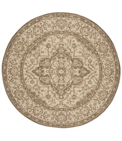 Safavieh Beach House BHS137 Cream / Beige 6'-7" X 6'-7" Round Area Rug