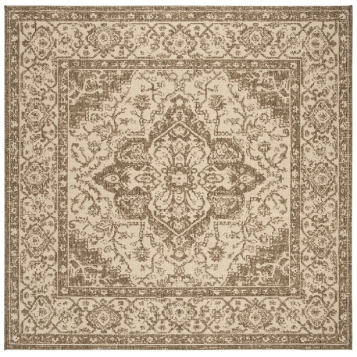 Safavieh Beach House BHS137 Cream / Beige 6'-7" X 6'-7" Square Area Rug