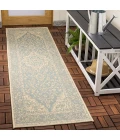 Safavieh Beach House BHS137 Aqua / Cream 2'-2" X 10' Runner Area Rug