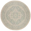 Safavieh Beach House BHS137 Aqua / Cream 4' X 4' Round Area Rug