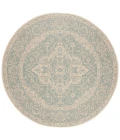 Safavieh Beach House BHS137 Aqua / Cream 4' X 4' Round Area Rug