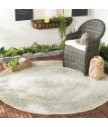 Safavieh Beach House BHS137 Aqua / Cream 4' X 4' Round Area Rug