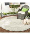 Safavieh Beach House BHS137 Cream / Aqua 6'-7" X 6'-7" Round Area Rug