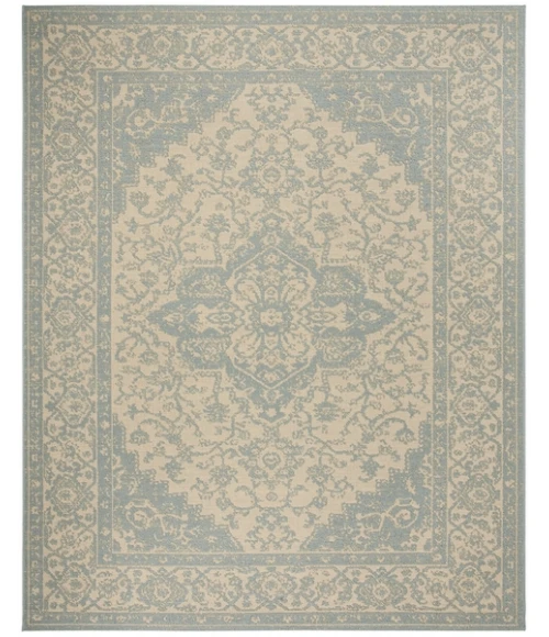 Safavieh Beach House BHS137 Cream / Aqua 8' X 10' Rectangle Area Rug