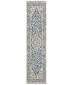 Safavieh Beach House BHS137 Blue / Creme 2'-2" X 6' Runner Area Rug