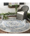 Safavieh Beach House BHS137 Blue / Creme 6'-7" X 6'-7" Round Area Rug
