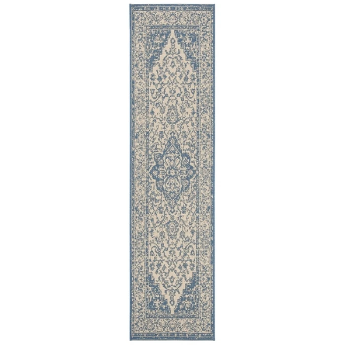 Safavieh Beach House BHS137 Cream / Blue 2'-2" X 10' Runner Area Rug