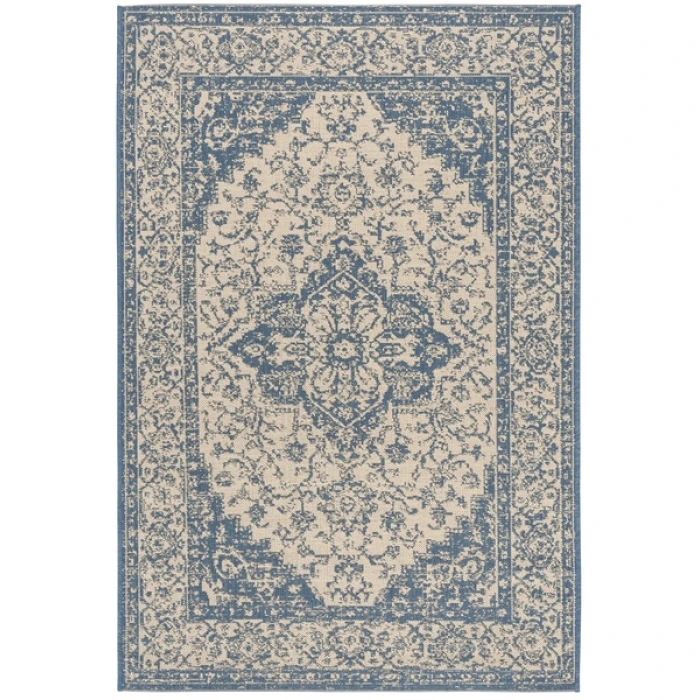 Safavieh Beach House BHS137 Cream / Blue 2'-2" X 4' Accent Area Rug