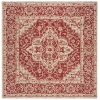 Safavieh Beach House BHS137 Red / Creme 4' X 4' Square Area Rug