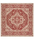 Safavieh Beach House BHS137 Red / Creme 4' X 4' Square Area Rug