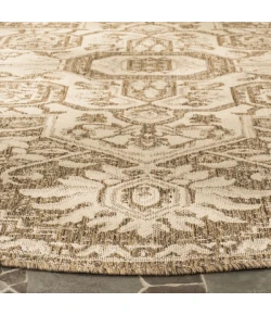 Safavieh Beach House BHS138 Cream / Beige 8' X 8' Round Area Rug