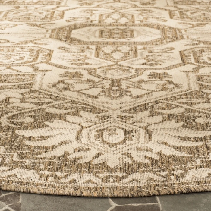 Safavieh Beach House BHS138 Cream / Beige 4' X 4' Round Area Rug