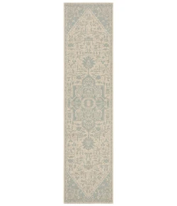 Safavieh Beach House BHS138 Aqua / Cream 2'-2" X 12' Runner Area Rug