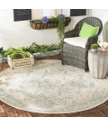 Safavieh Beach House BHS138 Aqua / Cream 4' X 4' Round Area Rug