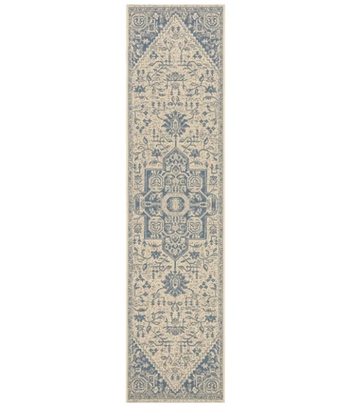 Safavieh Beach House BHS138 Blue / Creme 2'-2" X 12' Runner Area Rug