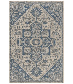 Safavieh Beach House BHS138 Blue / Creme 4' X 4' Square Area Rug
