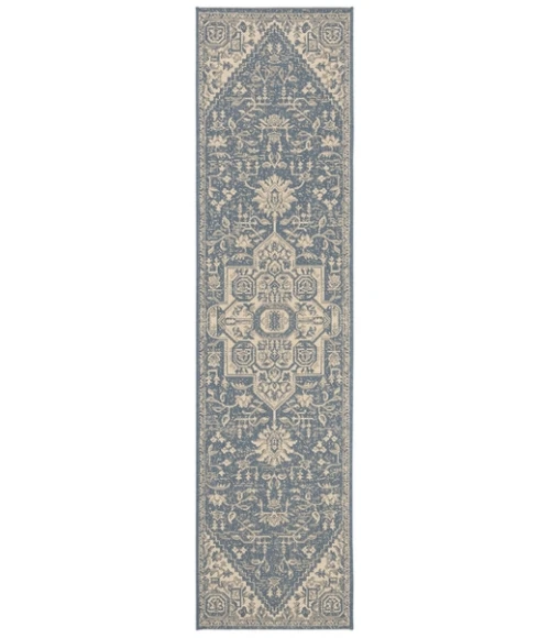 Safavieh Beach House BHS138 Cream / Blue 2'-2" X 6' Runner Area Rug