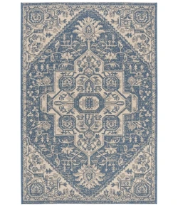 Safavieh Beach House BHS138 Cream / Blue 6'-7" X 9'-2" Rectangle Area Rug