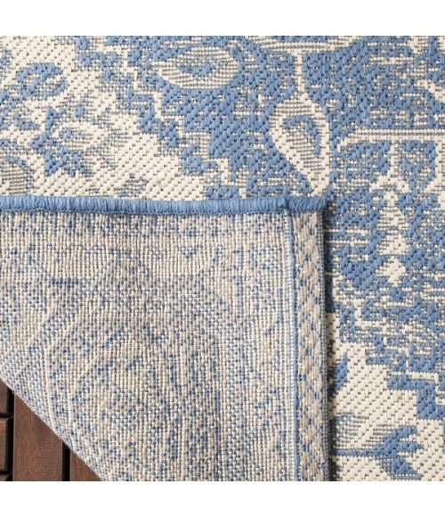 Safavieh Beach House BHS138 Cream / Blue 6'-7" X 9'-2" Rectangle Area Rug