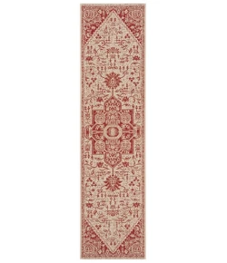 Safavieh Beach House BHS138 Red / Creme 2'-2" X 10' Runner Area Rug