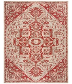 Safavieh Beach House BHS138 Red / Creme 4' X 4' Square Area Rug