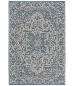 Safavieh Beach House BHS139 Cream / Blue 4' X 6' Rectangle Area Rug