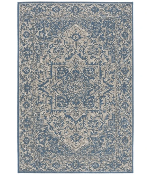 Safavieh Beach House BHS139 Cream / Blue 4' X 6' Rectangle Area Rug