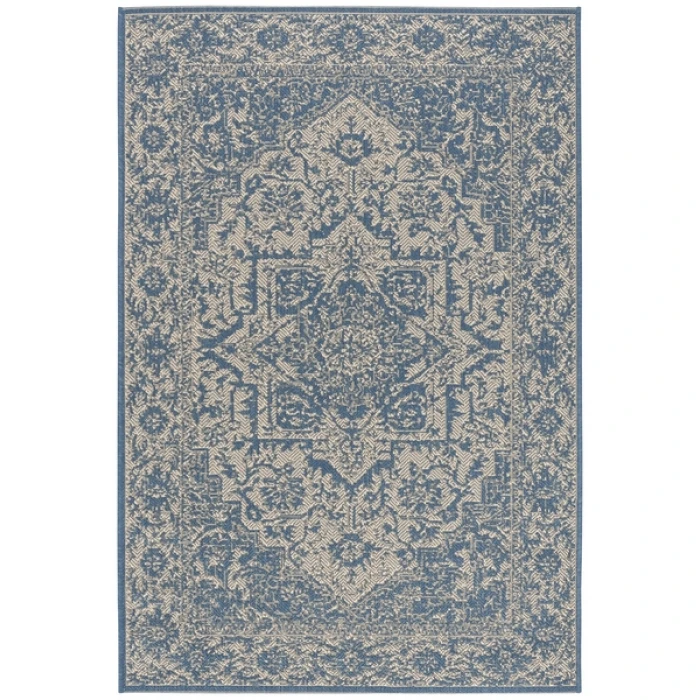 Safavieh Beach House BHS139 Cream / Blue 2'-2" X 4' Accent Area Rug