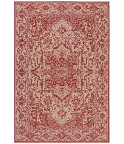 Safavieh Beach House BHS139 Red / Creme 2'-2" X 4' Accent Area Rug