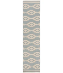 Safavieh Beach House BHS171 Cream / Aqua 2'-2" X 12' Runner Area Rug
