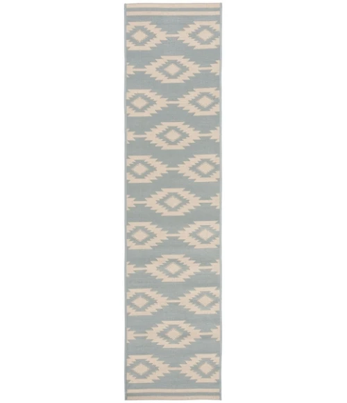 Safavieh Beach House BHS171 Cream / Aqua 2'-2" X 12' Runner Area Rug