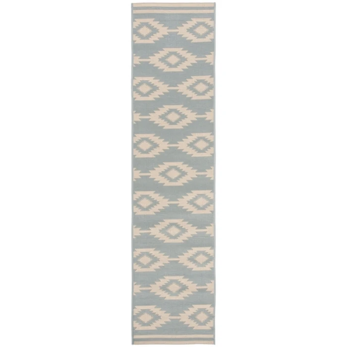 Safavieh Beach House BHS171 Cream / Aqua 2'-2" X 6' Runner Area Rug