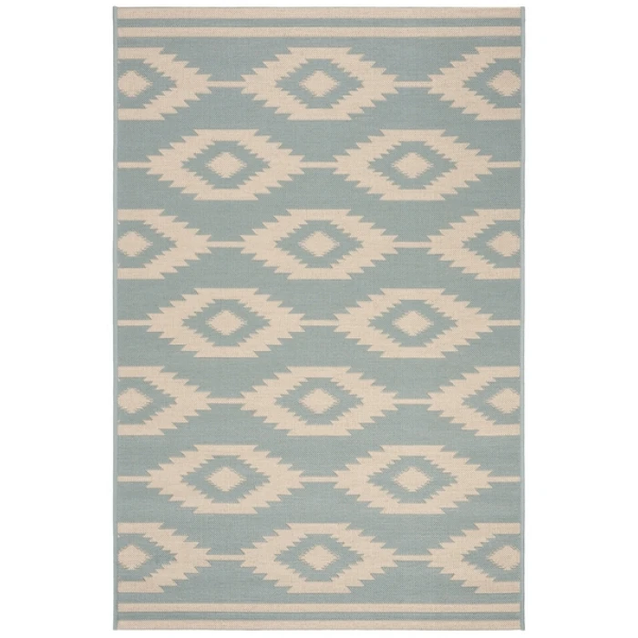 Safavieh Beach House BHS171 Cream / Aqua 3' X 5' Rectangle Area Rug