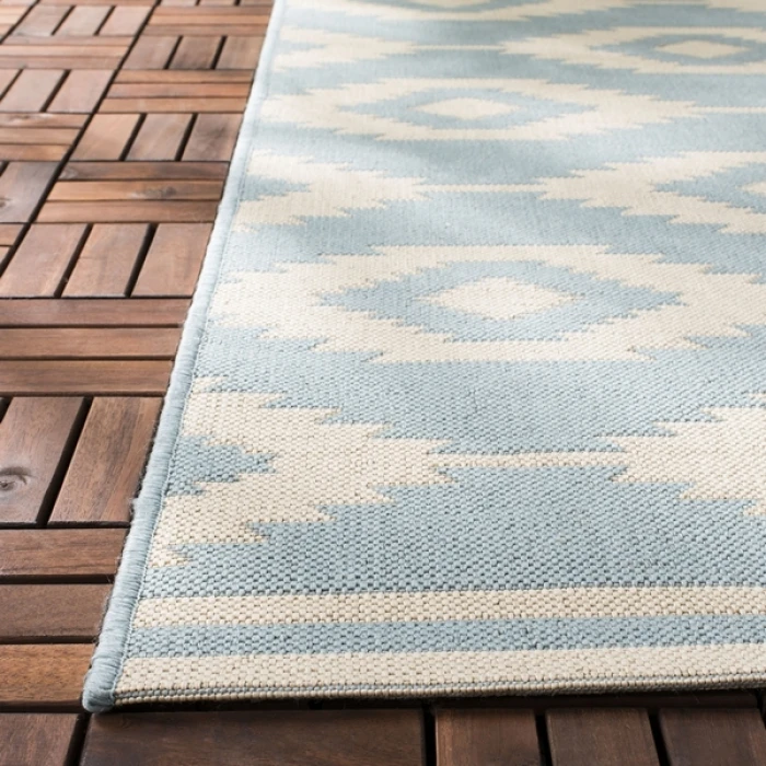 Safavieh Beach House BHS171 Cream / Aqua 3' X 5' Rectangle Area Rug