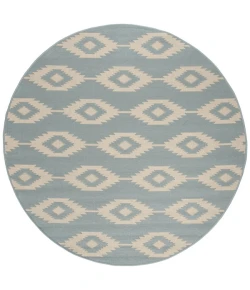 Safavieh Beach House BHS171 Cream / Aqua 6'-7" X 6'-7" Round Area Rug