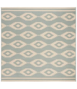 Safavieh Beach House BHS171 Cream / Aqua 6'-7" X 6'-7" Square Area Rug