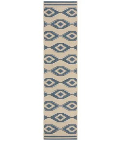 Safavieh Beach House BHS171 Blue / Creme 2'-2" X 6' Runner Area Rug