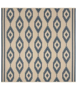 Safavieh Beach House BHS171 Blue / Creme 6'-7" X 6'-7" Square Area Rug