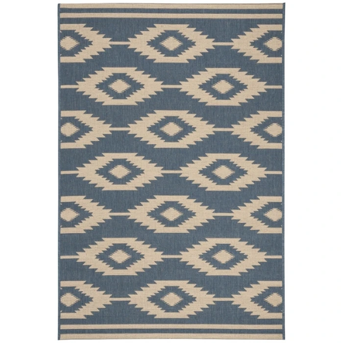 Safavieh Beach House BHS171 Cream / Blue 9' X 12' Rectangle Area Rug